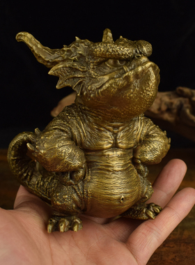黄铜创意蜥龙桌面工艺品摆件礼品