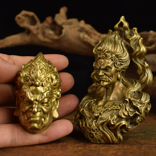 铜实心招财不动明王把件男女随身把玩不动尊大黑天财神医神菩萨