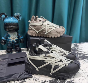 RO新款联名疯狂绑带老爹鞋男女情侣款低帮套脚增高厚底登山运动鞋