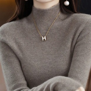 打底衫 鄂尔多斯市女士秋冬季 半高领内搭毛衣修身