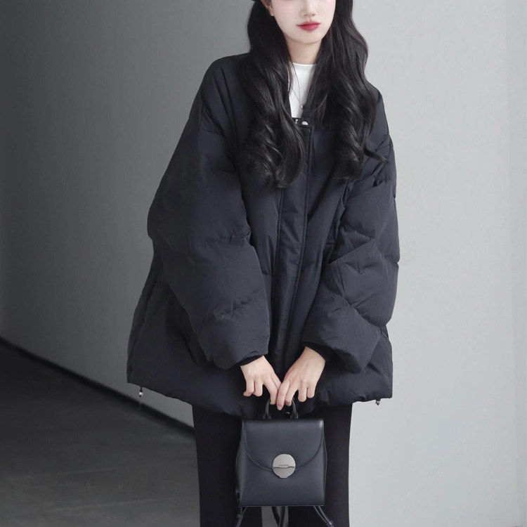 黑色高级感韩系羽绒服女款冬季2025新款小个子保暖面包服棉袄外套