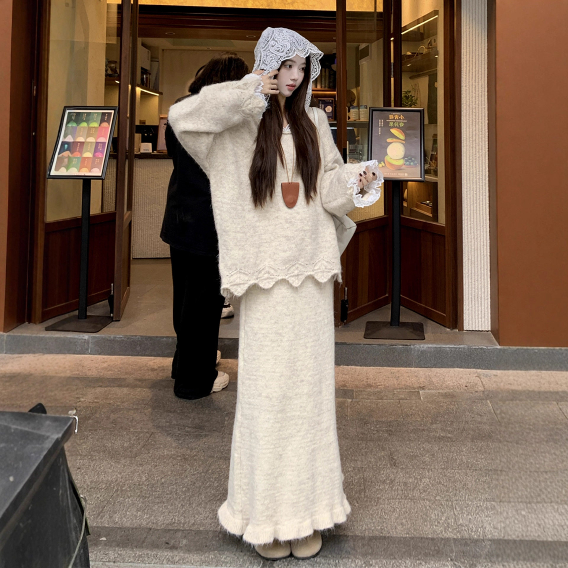 韩系巨好看冬装一整套温柔针织毛衣半身裙套装秋冬穿搭裙子两件套,女装/女士精品,休闲运动套装,淘宝优惠券,粉丝福利购,淘宝优惠卷