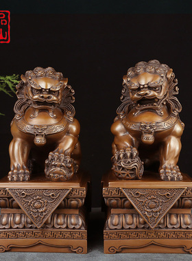 艺品江山纯紫铜仿古瑞兽摆件