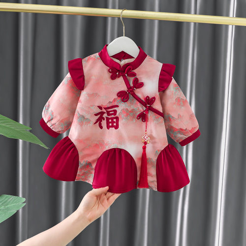 女宝宝生日公主裙旗袍连衣裙
