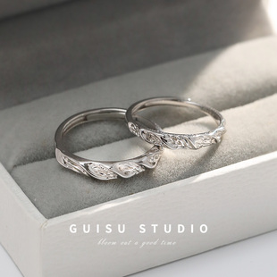 GUISU归素 海浪2025新款情侣对戒999纯银小众设计高级感足银戒指