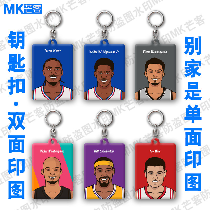 圣安东尼奥马刺文班亚马亚克力钥匙扣吉诺比利手机链邓肯挂件挂牌