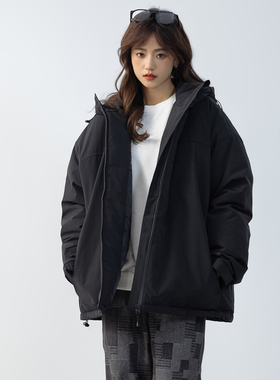 DrawNorth户外山系棉服冲锋衣冬季简约高级感加厚棉衣外套女冬款