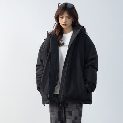 DrawNorth户外山系棉服冲锋衣冬季简约高级感加厚棉衣外套女冬款