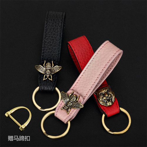 牛皮汽车男士女款挂件纯铜钥匙圈