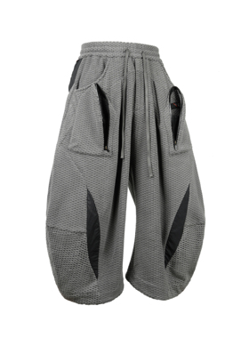 「讶梦」绒鳞DYNEEMA拼接弧形分割特种摇粒绒阔腿裤「侵蚀装备」