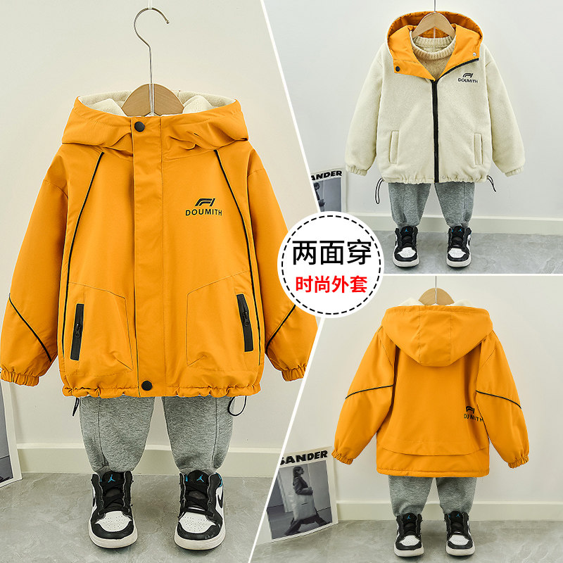摇粒绒春秋双面穿加绒冲锋衣