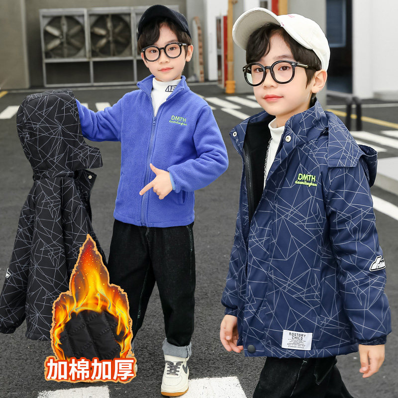 可拆卸加棉外套秋冬装户外