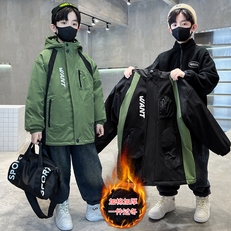 春秋冬夹棉加厚风衣外套