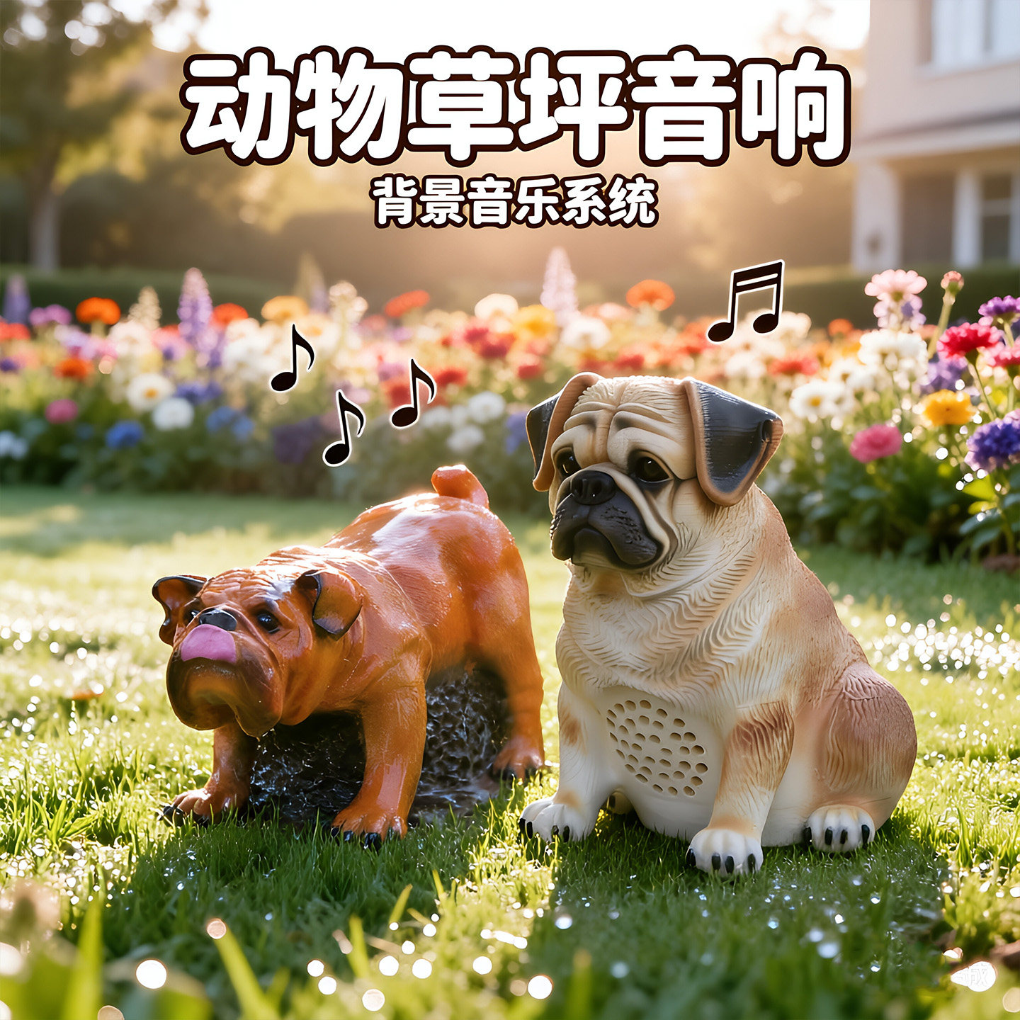 麦鹰翔 沙皮狗仿动物室外防水草坪音响音箱草地喇叭别墅庭院花园