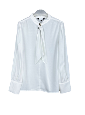 拉系列专柜正品知性极简通勤飘带长袖直筒白衬衫女春秋夏10020010