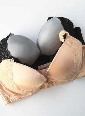 欧系列专柜正品70B蕾丝拼接三排扣加厚聚拢胸罩女内衣文胸XA23417