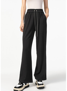 Mixblu麦斯兰专柜正品休闲纯色显瘦松紧腰直筒长裤女春秋BX925008