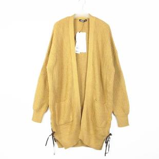 艾格伊品专柜正品文艺范宽松中长款开衫厚毛衣外套女春 8A0216003