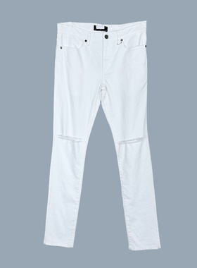 F21美国潮牌专柜正品休闲破洞高腰修身小脚春秋夏牛仔长裤 150923