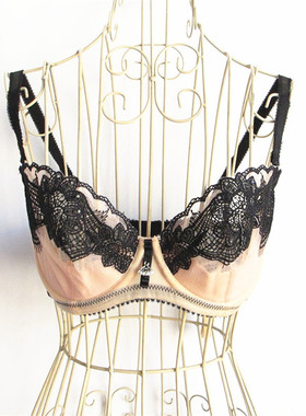 欧系列正品70B70C蕾丝超薄杯可卸肩带三排扣胸罩内衣文胸 OA13435