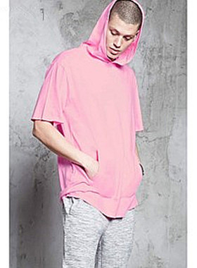 F21系列专柜正品B-8-7-2-1连帽短袖宽松T恤男 084869