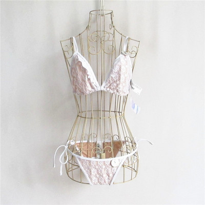 F21系列专柜正品C-5-8-3-1蕾丝绑带比基尼女泡温泉分体泳衣217686