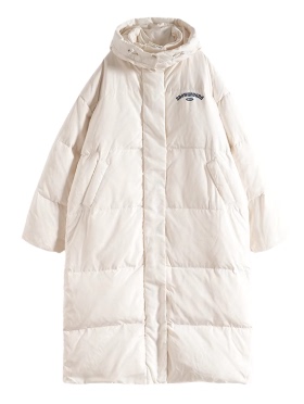 Mixblu麦斯兰专柜正品清新纯色连帽长款加厚保暖羽绒服女BXC20011