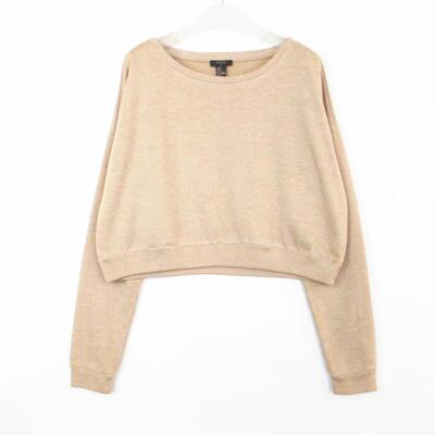 F21专柜正品套头薄绒秋冬短卫衣女 184754