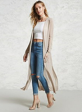 F21专柜正品B-11-8-1-2春秋长款开衫女针织衫 239100