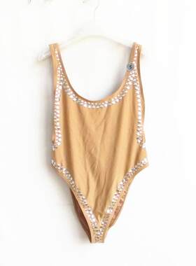 f21系列专柜正品亮片女连体泳衣