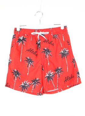 F21系列正品度假风印花松紧腰网格内衬运动短裤男 264085