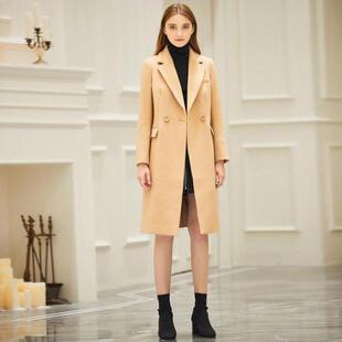 60007334 46.8%羊毛呢外套大衣女春秋 拉系列专柜正品 百搭极简长款