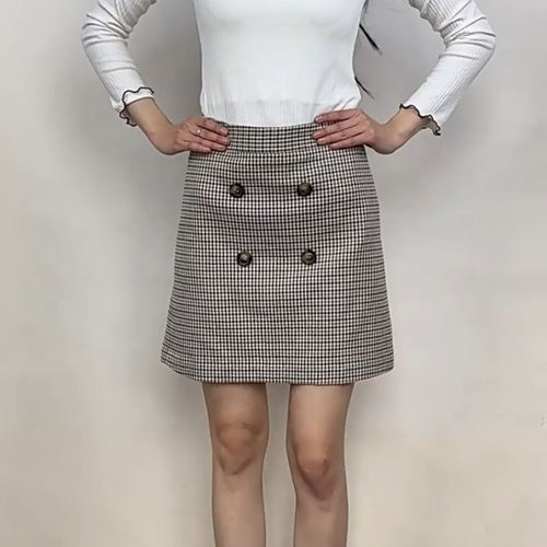 包邮拉系列专柜正品学院风格子A字短裙半身裙女春夏秋冬 709D4051