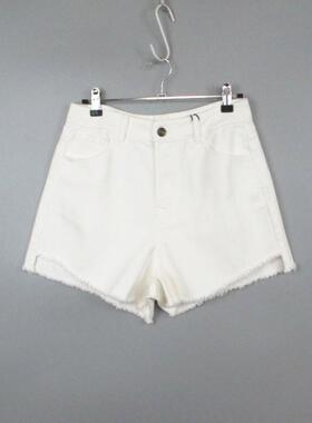 cache专柜正品百搭纯色毛边高腰热裤牛仔短裤女夏 4177008