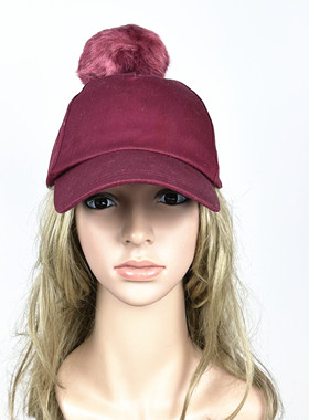 F21系列专柜正品休闲可爱毛球长帽檐春秋冬运动帽女188098