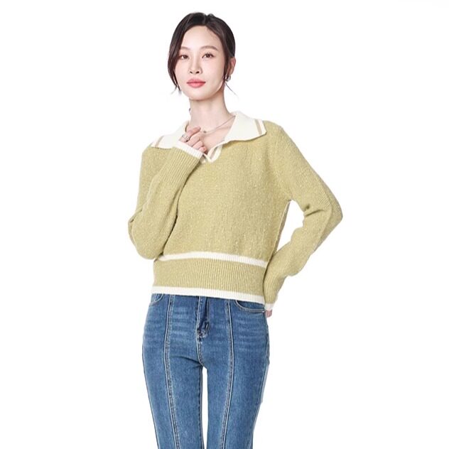 Mixblu麦斯兰专柜正品女装休闲翻领宽松毛衣针织衫春秋冬WX961522