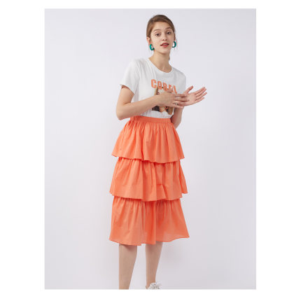 包邮cache专柜正品甜美假两件圆领短袖蛋糕裙连衣裙夏 9379078