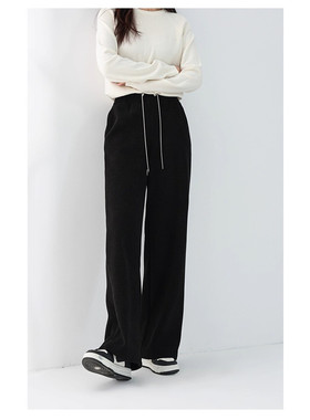 Mixblu麦斯兰专柜正品松紧腰直筒加绒加厚休闲长裤女秋冬BXB25002