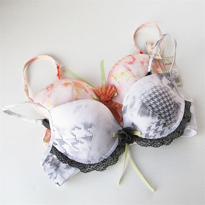 蕾丝加厚印花聚拢胸罩内衣