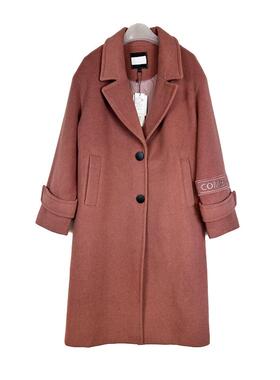 拉系列专柜正品通勤绣字中长款48%羊毛呢外套大衣女春秋 20011376