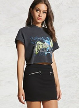 F21正品A-14-10-3-1休闲拉链夏短裙半身裙113213