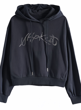 Mixblu麦斯兰专柜正品休闲休闲连帽亮片短卫衣女春秋外套BW231006