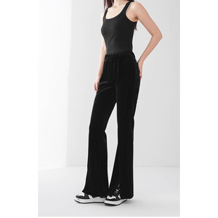 女秋冬BXC25001 加绒加厚休闲裤 Mixblu麦斯兰专柜正品 松紧腰喇叭裤