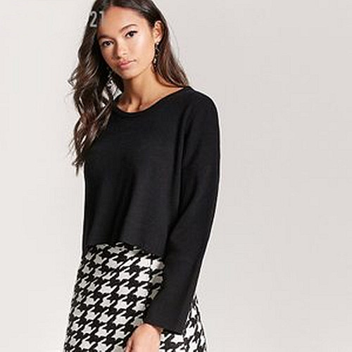 F21正品休闲套头短款春秋女针织衫225038