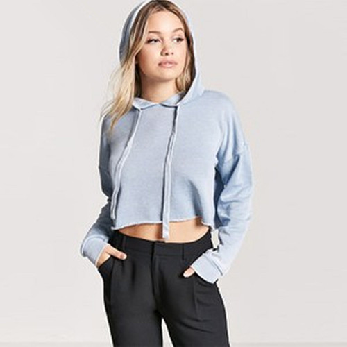 包邮F21专柜正品棉质连帽短款内加绒加厚宽松卫衣女春秋冬 112562