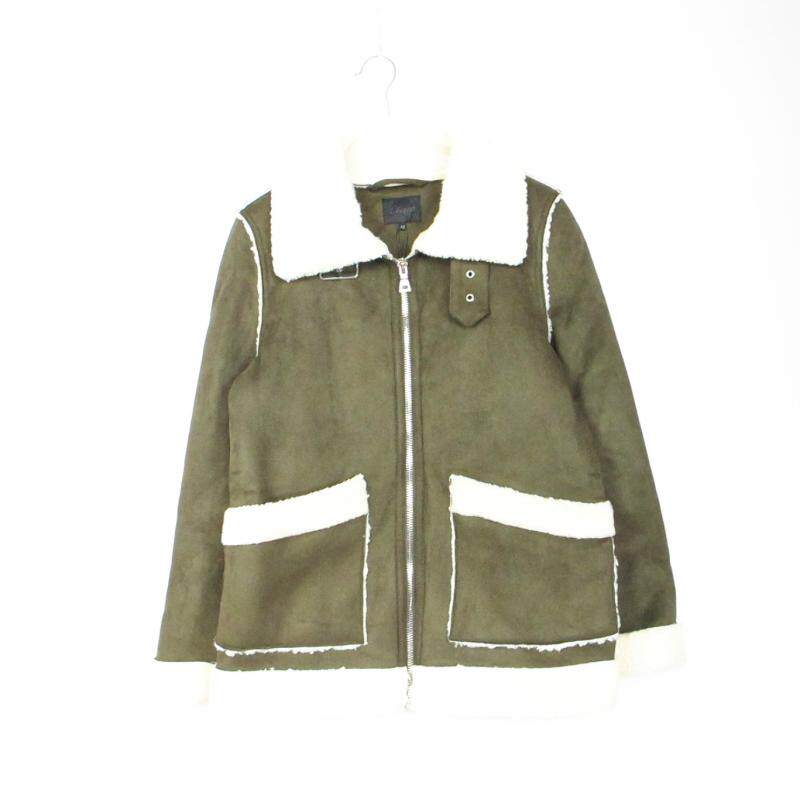 包邮艾格伊品正品仿皮毛一体立领加绒加厚春秋冬外套女 8E0121183