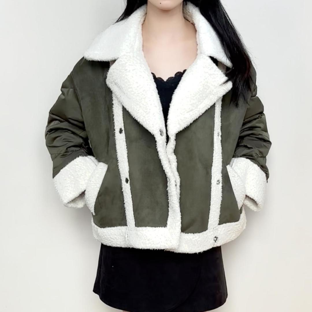 斜襟棉衣棉服cache休闲宽松夹棉