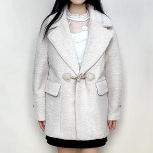 断码cache百搭西装领仿毛呢大衣显瘦棉服春秋冬外套女8816006