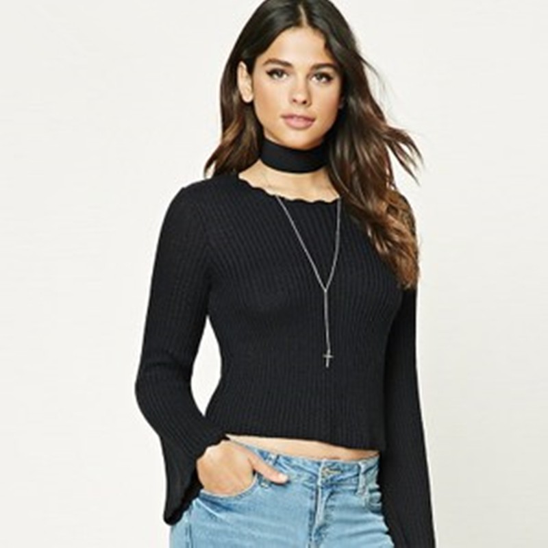 正品圆领厚针织衫女毛衣