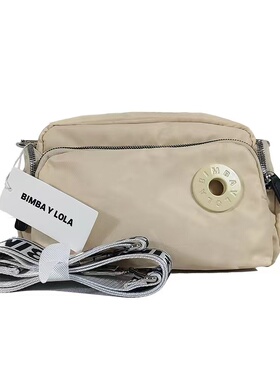 新品西班牙 BIMBA Y LOLA 轻奢字母宽肩带单肩斜挎女士休闲小方包